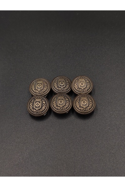 NESGO MODA زر معدني أصفر عتيق 17.8 ملم 6 قطع