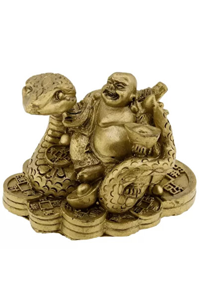 Feng Shui Sarpe auriu cu buddha pe monede chinezesti