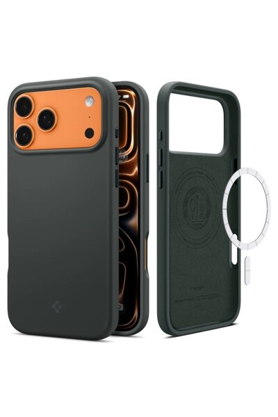 Spigen Husa iPhone 17 Pro Max Silicone Fit MagSafe, verde