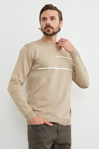 Fulla Moda Striped Crew Neck Knitwear Sweater
