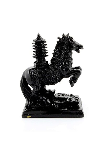 Feng Shui Cal negru cu Pagoda pe suport