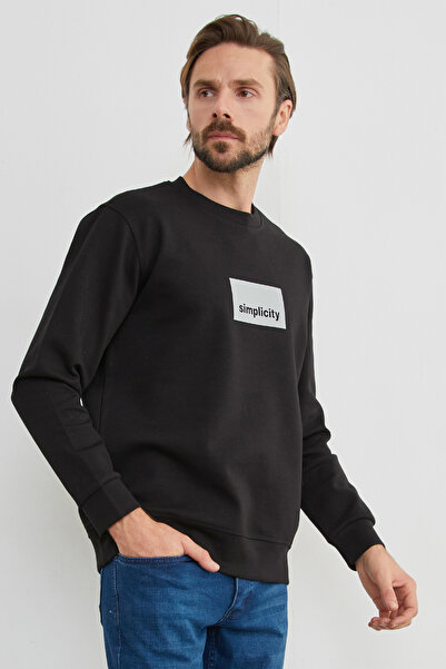 Fulla Moda Φούτερ με λαιμόκοψη με στάμπα Simplicity