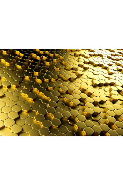 VIODESIGN Fototapet 3D, autoadeziv, Hexagoane Aurii, multicolor,120 x 200 cm 3D106