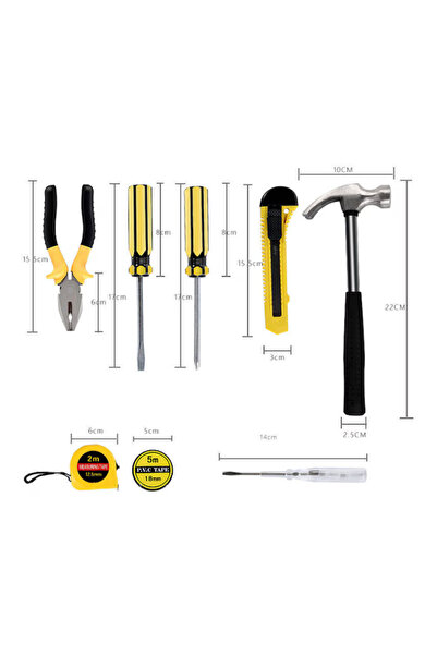 TEHNOSHOP 8-piece chrome vanadium steel tool kit for household use