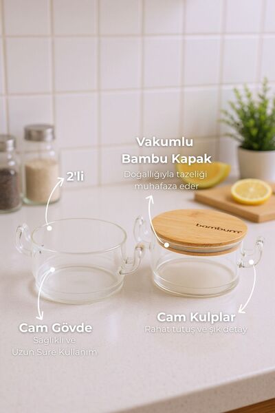 Bambum Modena 2-Piece Glass Storage Container with Bamboo Lid