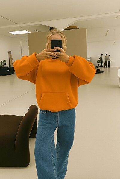 E-ROMA سترة رياضية بقلنسوة للجنسين مصنوعة من القطن الممشط بثلاث خيوط