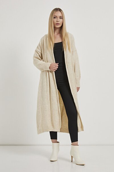 Arma Life Women's Shawl Collar Oversize Cream Knitwear Cardigan