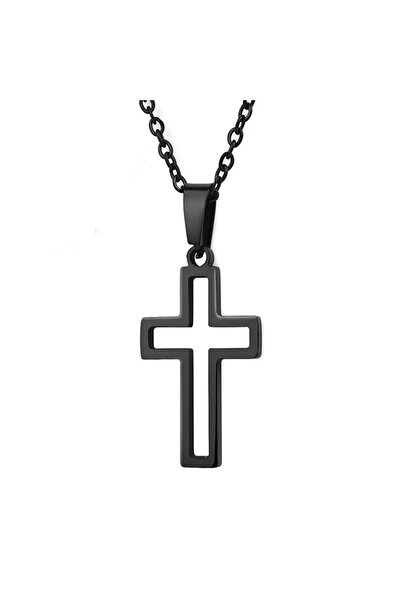 Tessero Lantisor din otel inoxidabil cu pandantiv in forma de cruce decupata,...