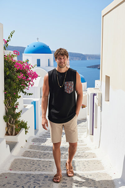 rammers Μπλουζάκι με φαρδύ λαιμόκοψη με τσέπες σε μποέμικο στυλ Οβάλ κοπή