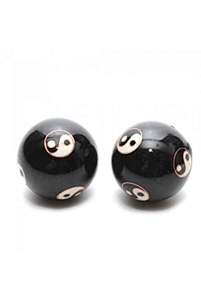 Feng Shui Bile pentru relaxare negre cu Yin si Yang (Baoding)