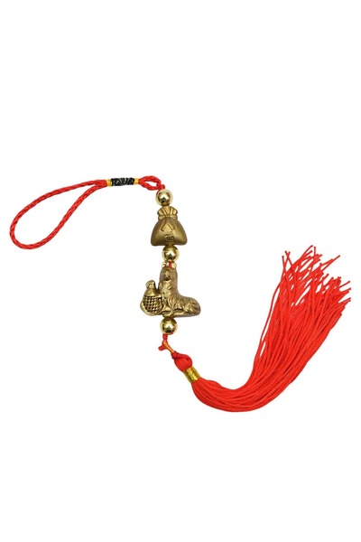 Feng Shui Amuleta cu caine, crap norocos si sacul abundentei