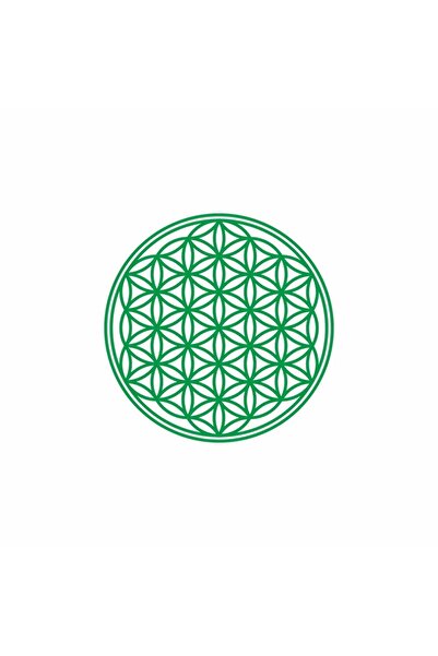 Feng Shui Abtibild sticker cu Floarea Vietii, Simbolul vietii - Verde mic