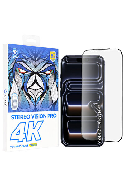 Lito iPhone 17 Pro D+ Max 4K glass screen protector, black
