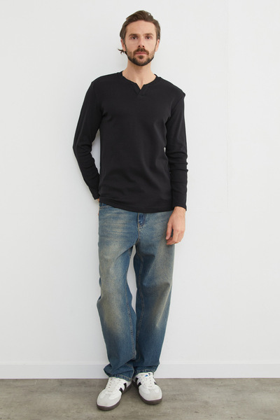 Fulla Moda Basic V-Neck Ribbed Bodysuit