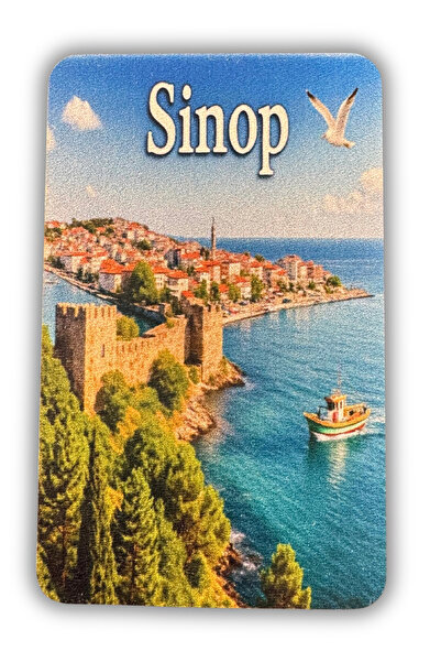 Woobizo Sinop ahşap tasarım buzdolabı magneti - Hediyelik Magnet