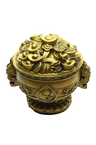 Feng Shui Vasul prosperitatii si abundentei cu pepite si monede chinezesti