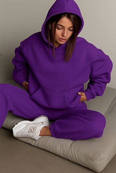 BENROMA BASKILI ÜNİSEX KAPÜŞONLU SWEAT