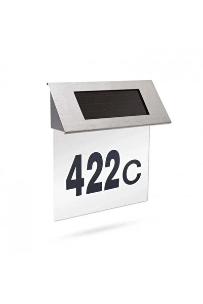 TEHNOSHOP Stainless steel house number LED solar 4 LEDs resistant outdoor