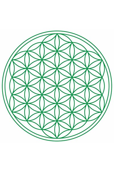 Feng Shui Abtibild sticker cu Floarea Vietii , Simbolul vietii - Verde mare