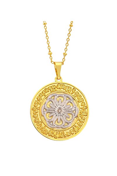 Feng Shui Amuleta pandantiv cu floarea fericirii si mantra dorintelor