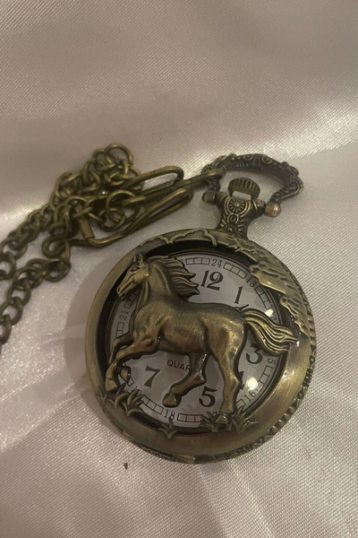 RaHan Clock Pocket Watch with Chain Clock Horse Horses