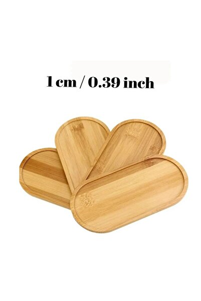MEYA PİNE Bamboo Oval Presentation and Serving Tray Oil Pot Mat, Kitchen and Bathroom 1 Piece