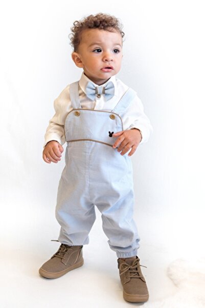 Momercy Petit Chic Shirt and Bow Tie Baby Boy Salopet Set