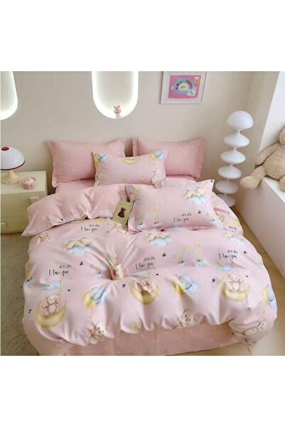 Casa de Vis Double bed linen set, 6 pieces, satin cotton, 220 x 230 cm, multicolor,