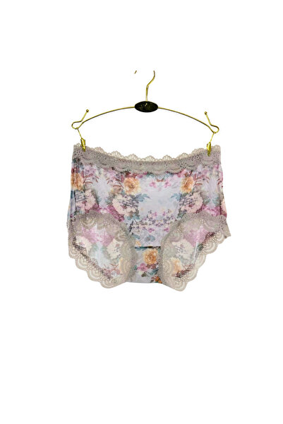 Elaram Kadın Dantelli Çiçek Desenli Rahat Külot