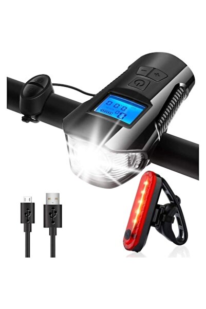 Manolex LED Headlight for Bicycle, Electric Scooter, Rechargeable Battery, Detachable Turn Signal, Black