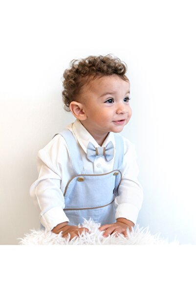 Momercy Petit Chic Shirt and Bow Tie Baby Boy Salopet Set