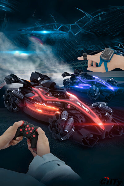 giffy Oyuncak Uzaktan ve Bilekten Kumandalı Full fonksiyon Hareket Eden Buhar Atan Formula 1 Araba