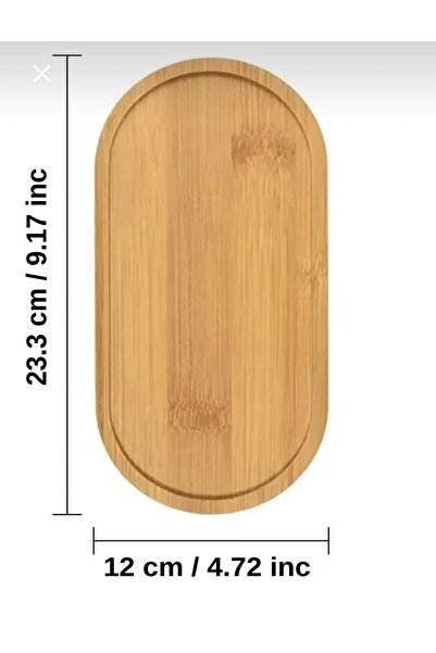 MEYA PİNE Bamboo Oval Presentation and Serving Tray Oil Pot Mat, Kitchen and Bathroom 1 Piece