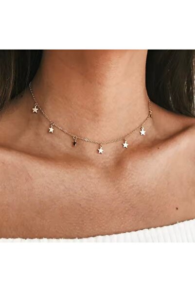 derokas Star Detailed Full Steel Non-Tarnish Stylish Elegant Necklace