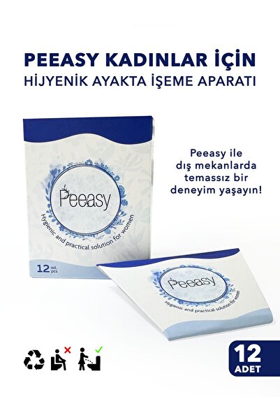 Peeasy Kadınlar İçin Hijyenik Ayakta İşeme Aparatı, Tek Kullanımlık 12 Adet