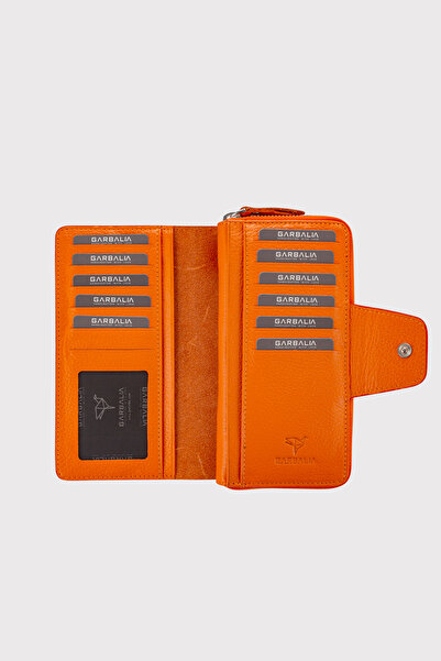 Garbalia Lobby Genuine Leather Orange Portfolio Women's Wallet