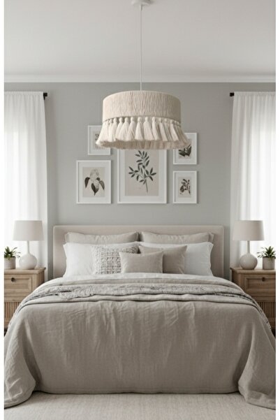 Mirfilo Püsküllü makrome avize, yatak odası, salon, mutfak, avize