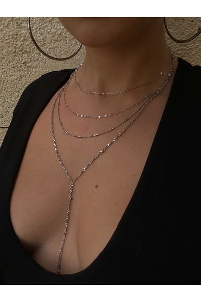 pop up store Four Chain Steel Necklace