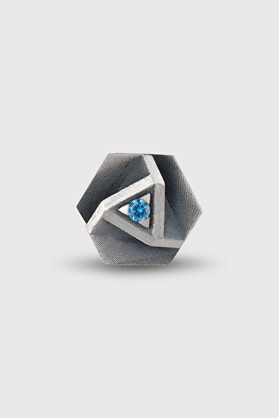 Hodja Jewellery Athens - Mavi Kristal ve 925 Ayar Gümüş Küpe