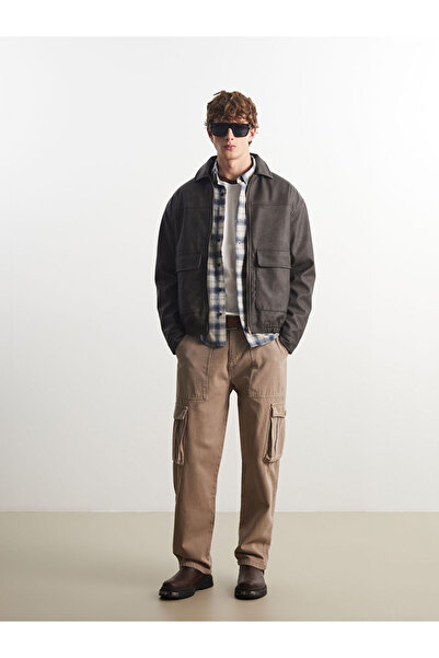 LC Waikiki Standart Kalıp Gömlek Yaka Erkek Deri Görünümlü Ceket