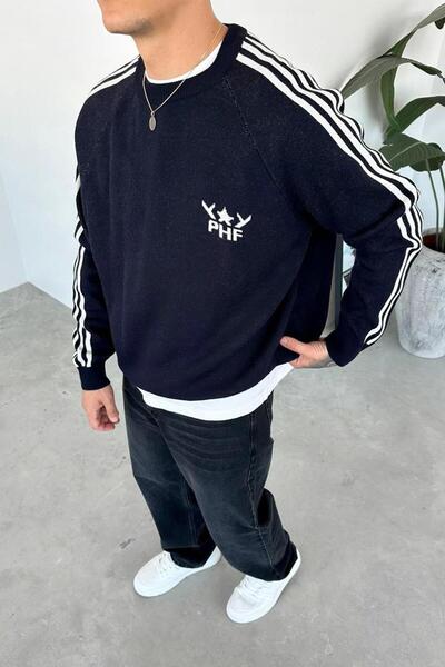 HAFKAGİYİM Світло-синя смугаста деталізована оверсайз-футболка