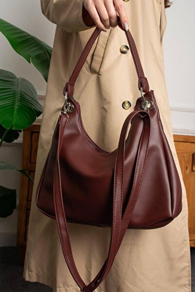 H&D COLLECTİON Жіноча сумка з двома ременями з м'якої шкіри через плече і на ...