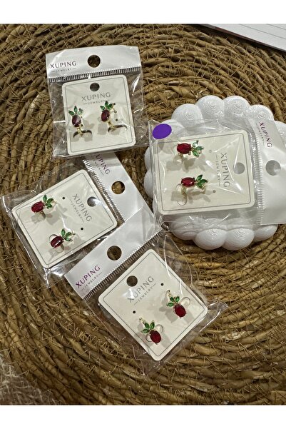 Safine Mini meyve detay çelik küpe