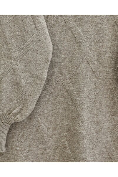 Modamorfo Baklava Patterned Soft Knit Tunic - Earth