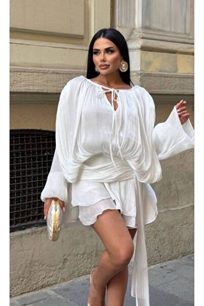 GLAMSI Short viscose dress with inner shorts