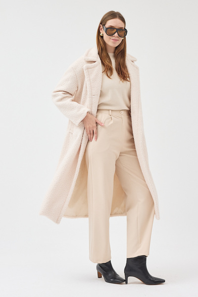 STONCS Women's Long Regular Boucle Coat