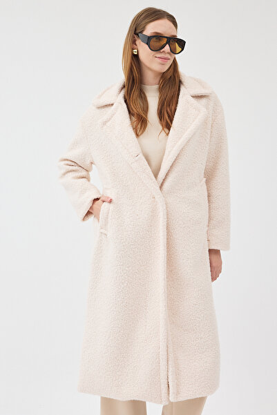 STONCS Women's Long Regular Boucle Coat