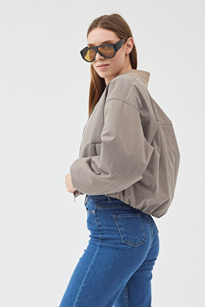 STONCS Women's Khaki Short Oversize Coat