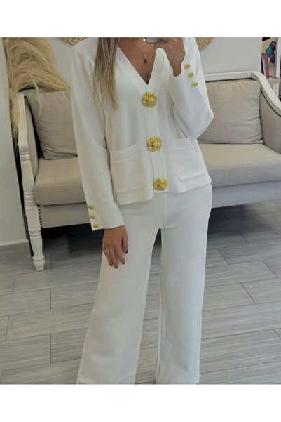 styleFlex Compleu elegant cu nasturi aurii decorativi