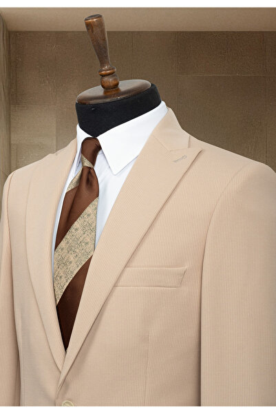 Sergio Menswear Ανοιχτό μπεζ Classic εφαρμοστό Ανδρικό μπλέιζερ μπουφάν